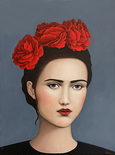 Amanda Johnson NZ portrait artist, Blush, Oil on canvas